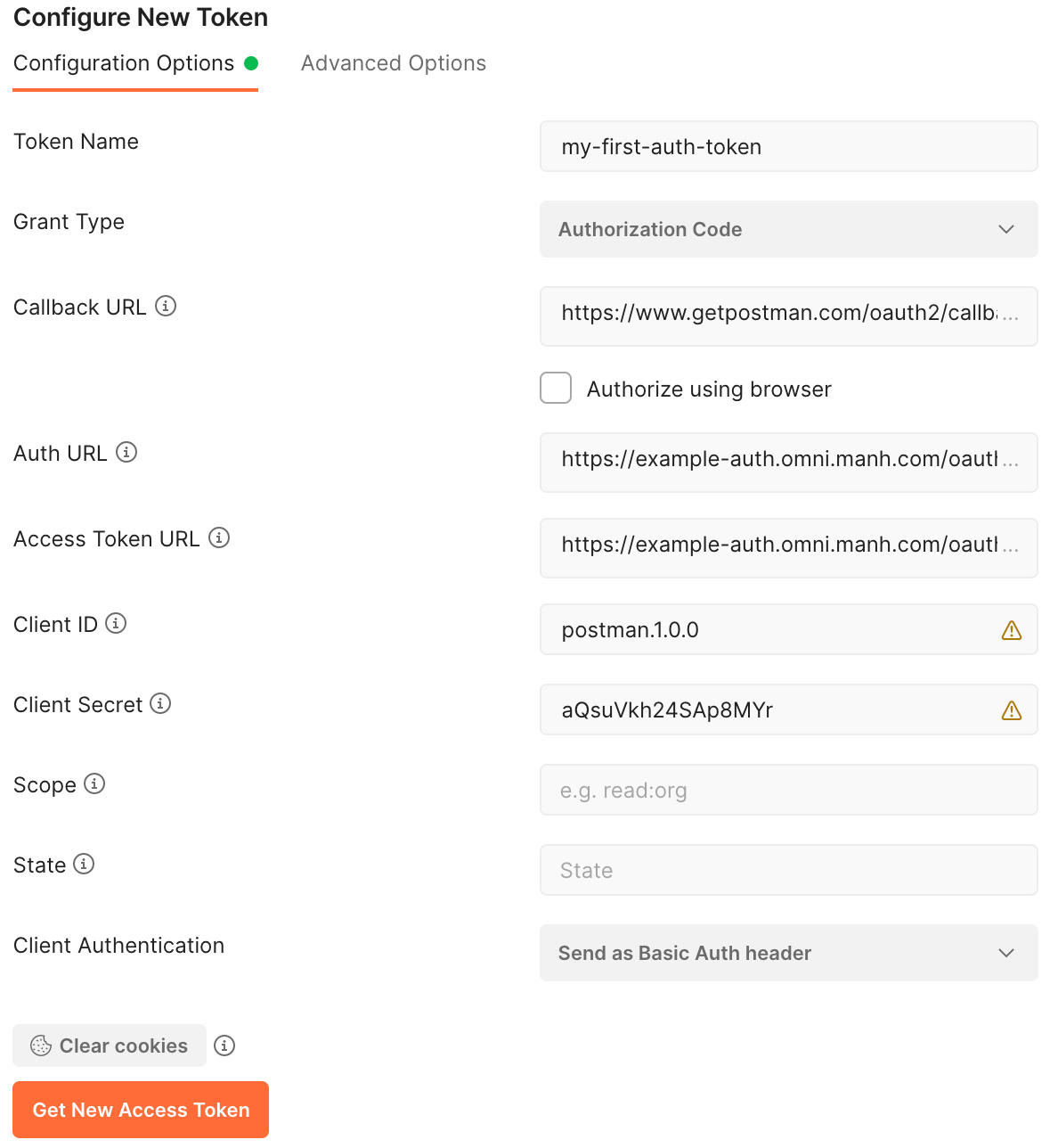 Configure New Token